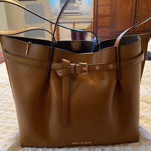 Michael Kors Emilia Pebbled Leather Tote Luggage Color